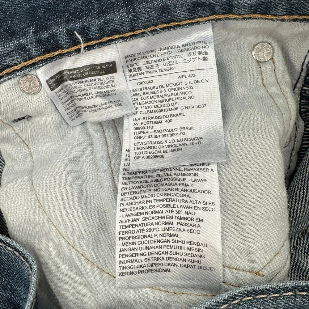 Levis 559 Relaxed Straight Jeans  Blue Medium Wash Denim Whiskered Mens 36x30